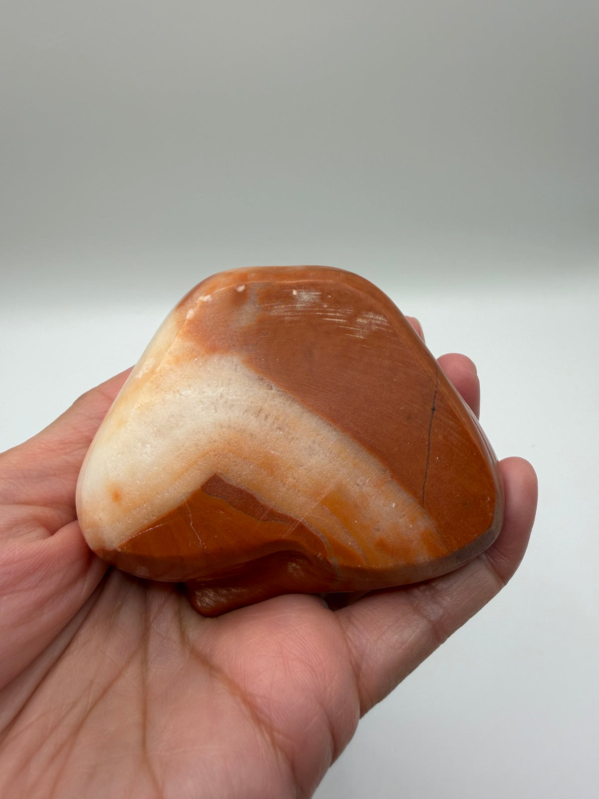 Meditating Zen Cat Orange Calcite Carving – Natural Polished Crystal Carving