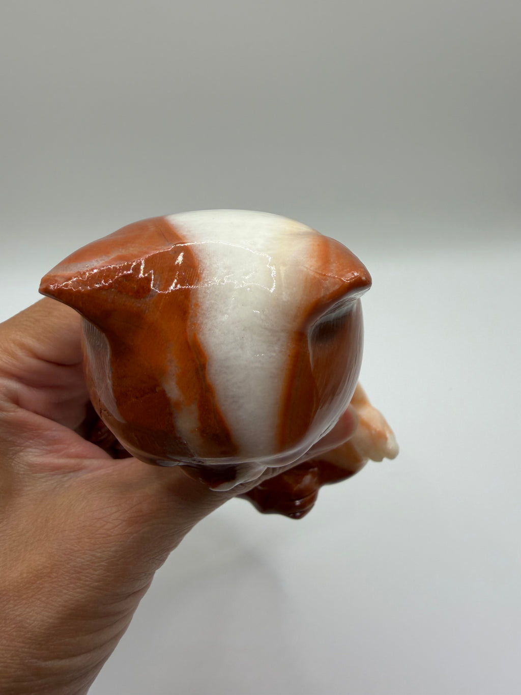 Meditating Zen Cat Orange Calcite Carving – Natural Polished Crystal Carving