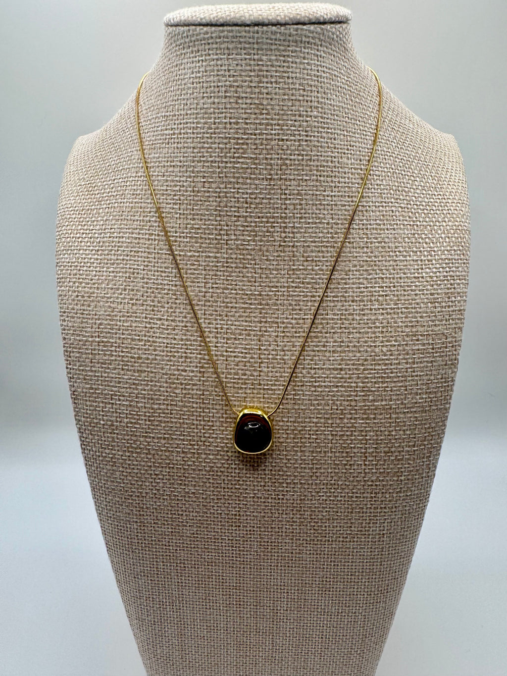 Pallasite Gold Plated Stainless Steel Necklace