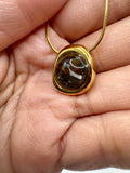Pallasite Gold Plated Stainless Steel Necklace